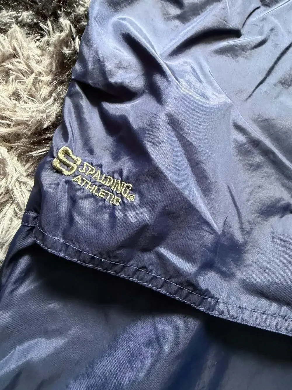 Spalding Athletic Vintage 90s Navy Blue Nylon Windbreaker Track Pants